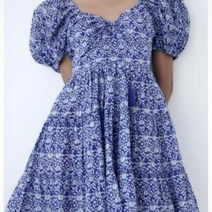 Zara Blue Floral Mini Dress